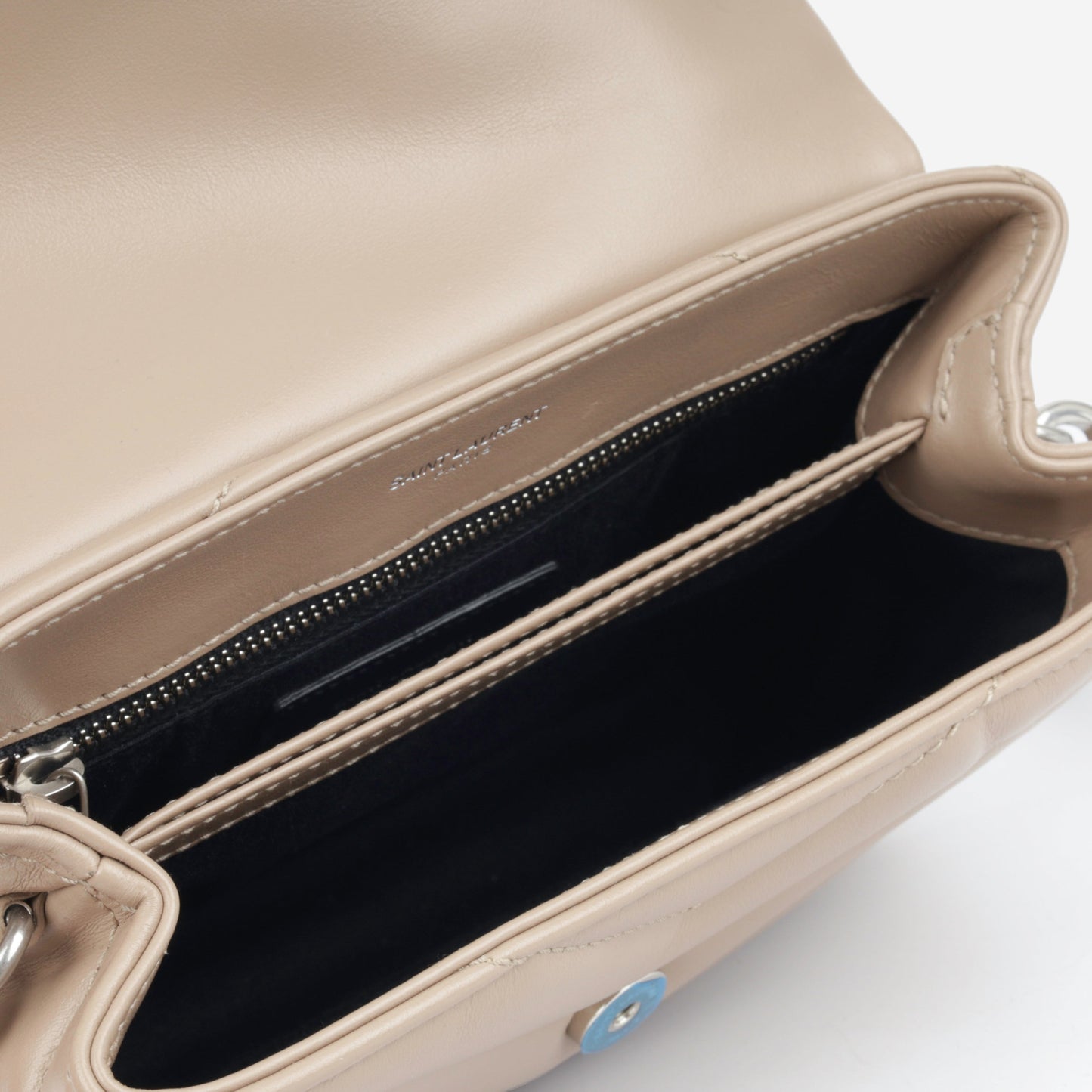 Saint Laurent Loulou Calfskin Beige Shoulder Bag