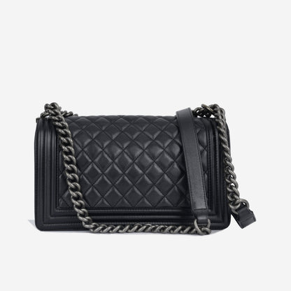 Chanel Boy Bag Lambskin Black Shoulder Bag Style 31