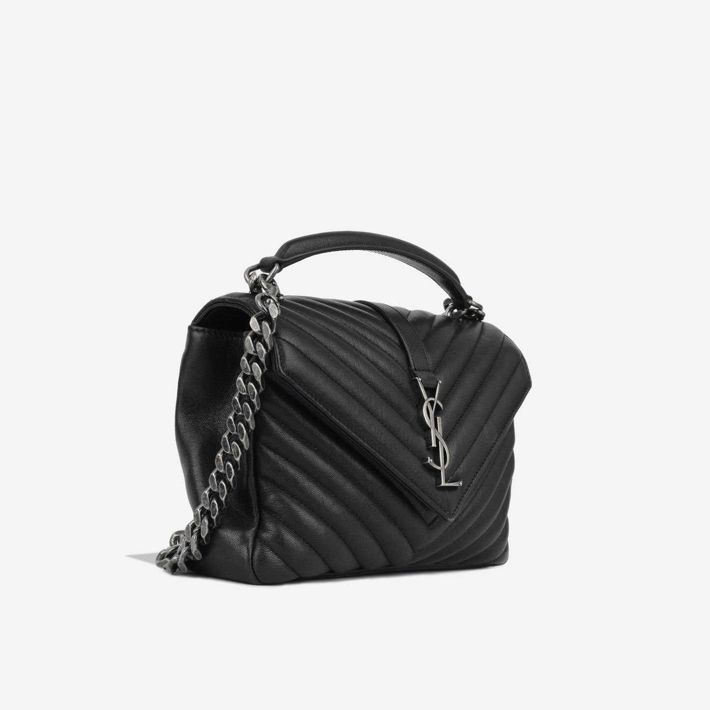 Saint Laurent College Lambskin Black Shoulder Bag