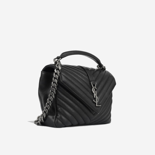 Saint Laurent College Lambskin Black Shoulder Bag