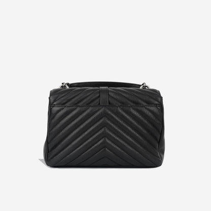 Saint Laurent College Lambskin Black Shoulder Bag