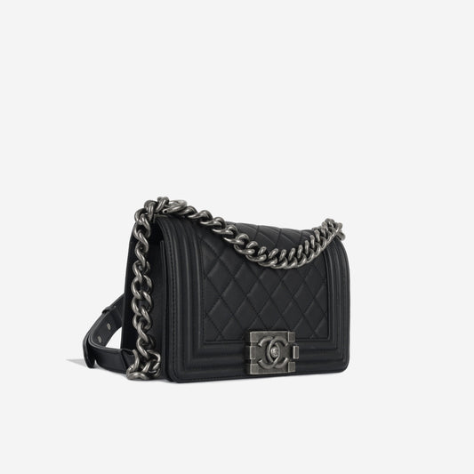 Chanel Boy Bag Lambskin Black Shoulder Bag Style 54