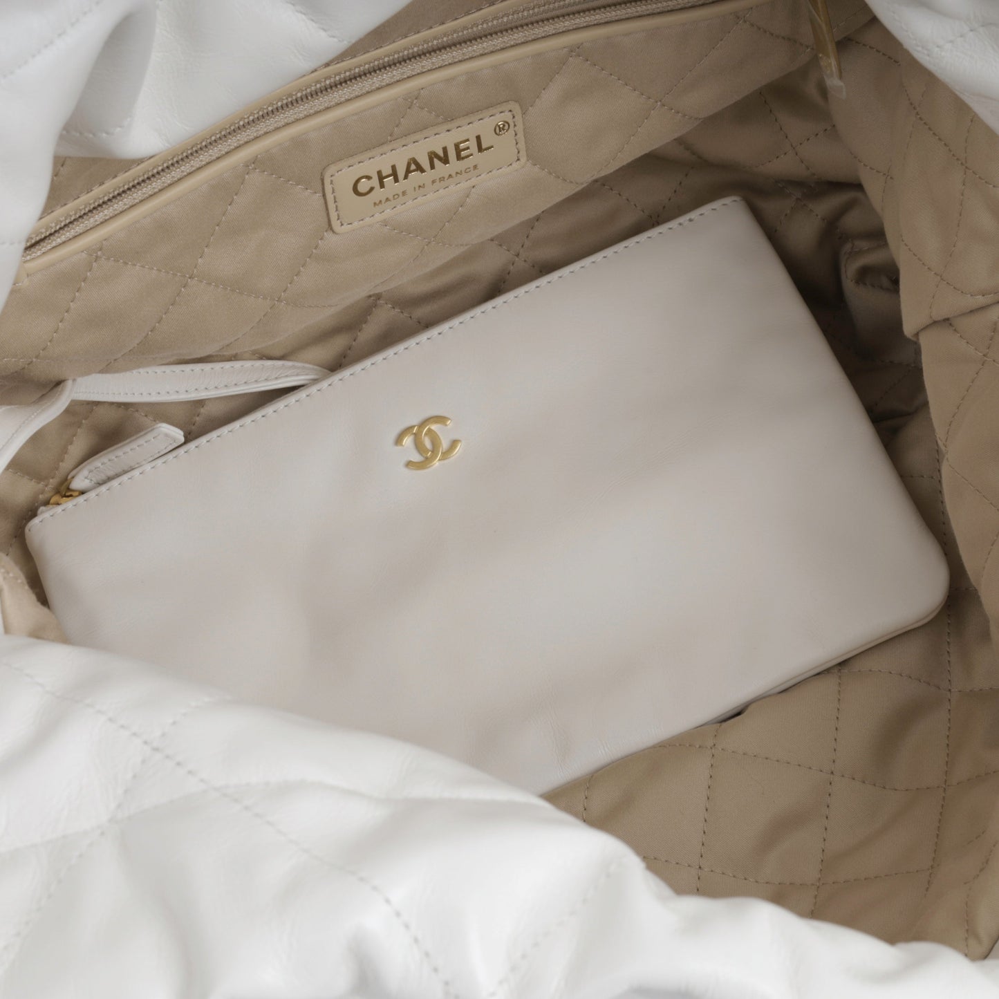 Chanel Luxury Calfskin Gold Tote Bag Style 4