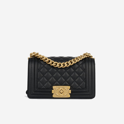 Chanel Boy Bag Lambskin Black Shoulder Bag Style 52