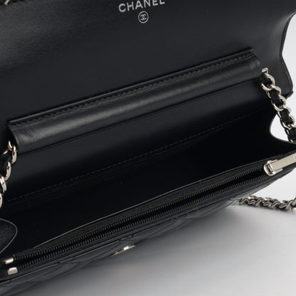 Chanel Wallet On Chain Lambskin Black Crossbody Style 7