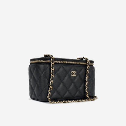 Chanel Vanity Lambskin Black Clutch Style 14