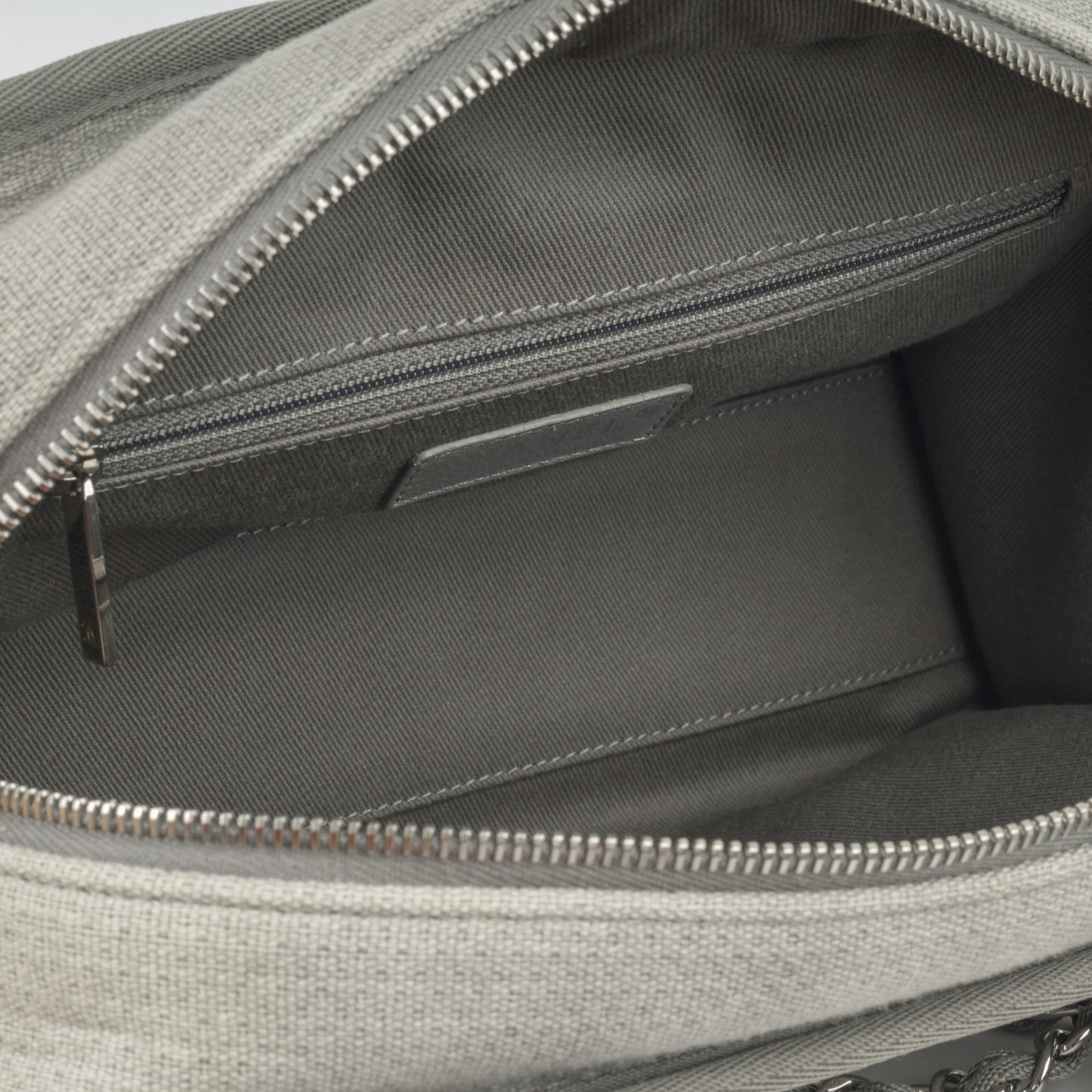 Chanel Cambon Lambskin Silver Tote Bag
