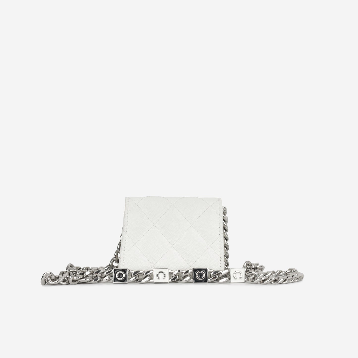 Chanel Vanity Caviar Silver Clutch