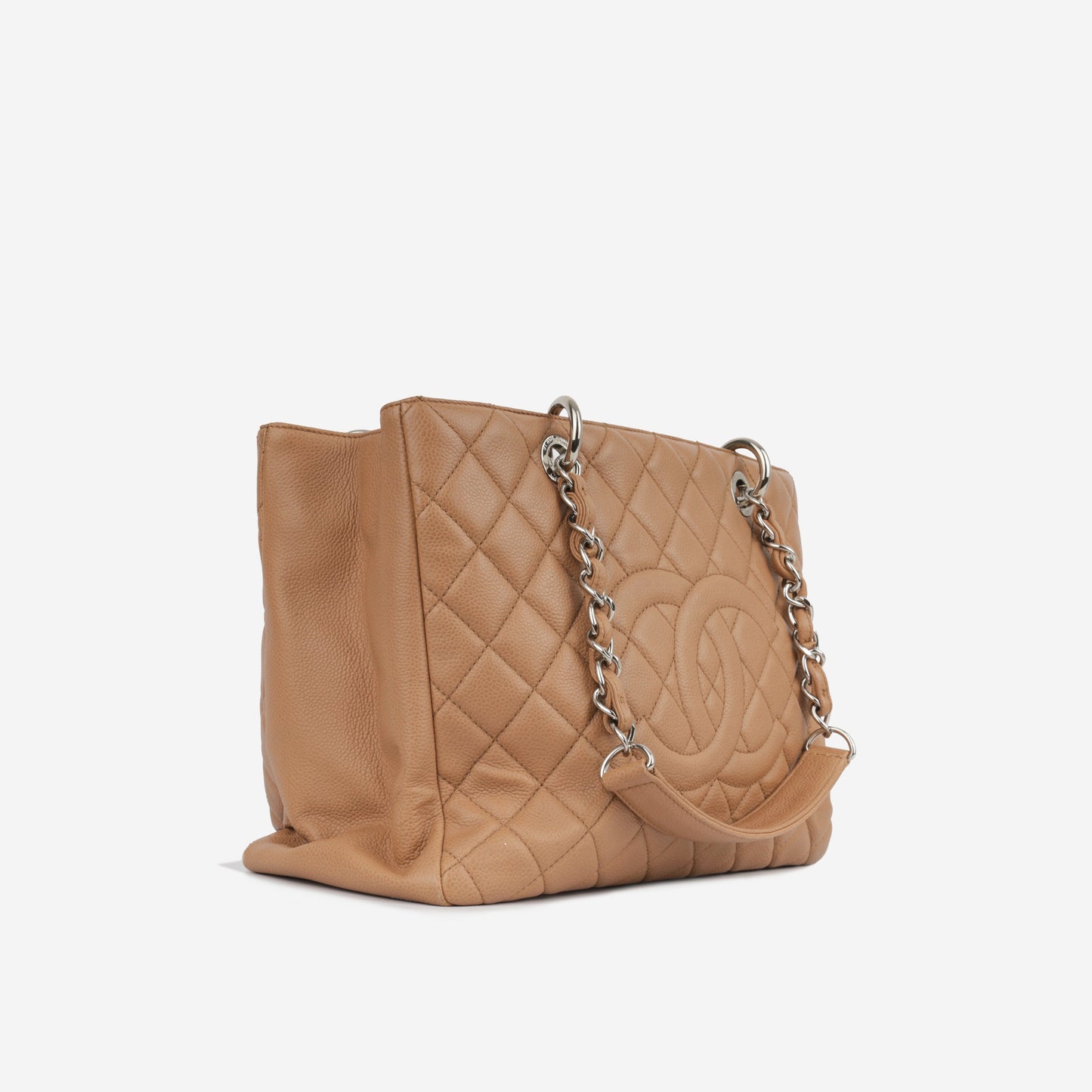 Chanel Shopping Tote Caviar Silver Tote Bag