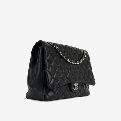 Chanel Classic Flap Lambskin Black Shoulder Bag Style 70