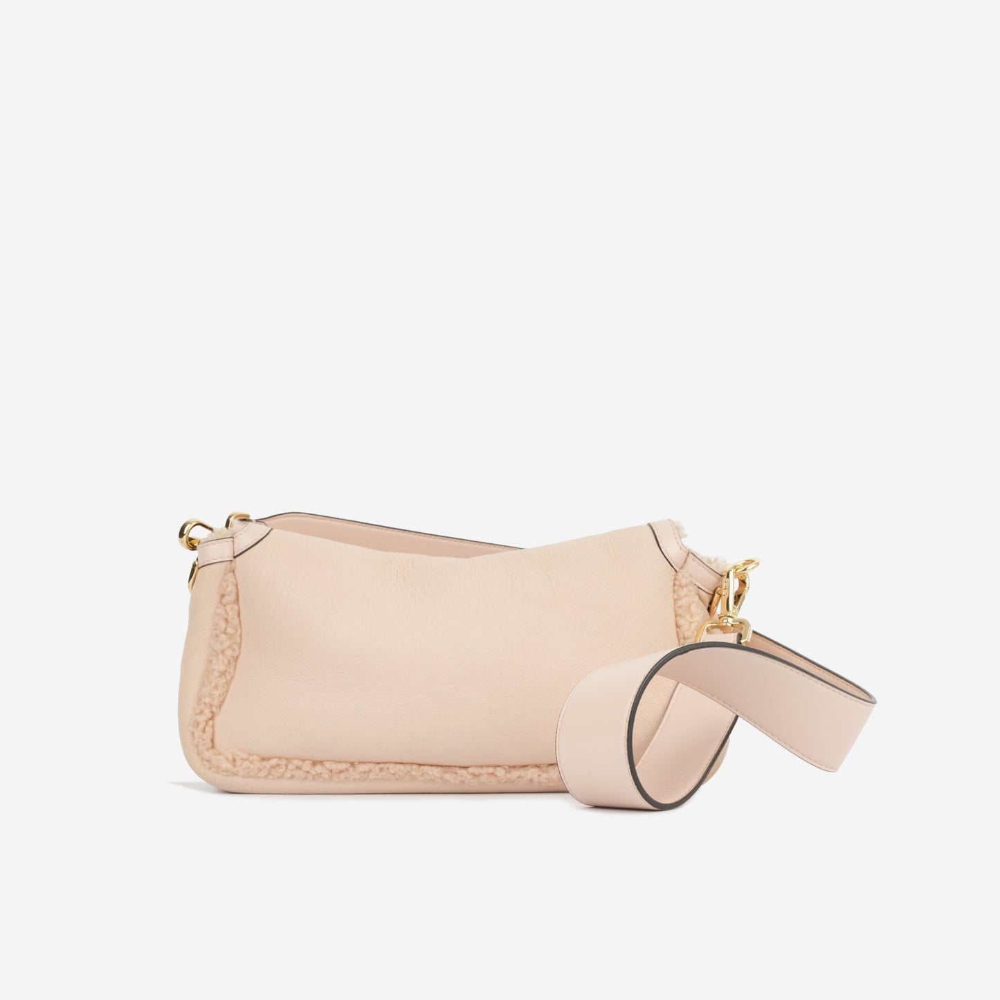 Fendi Baguette Suede Beige Shoulder Bag