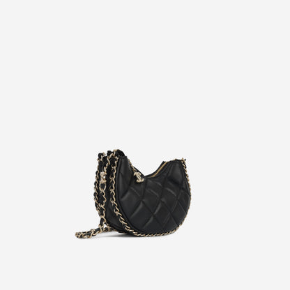 Chanel Lambskin Black Shoulder Bag Style 21