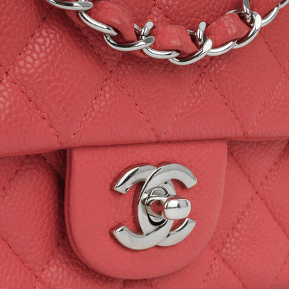 Chanel Classic Flap Lambskin Silver Shoulder Bag Style 37