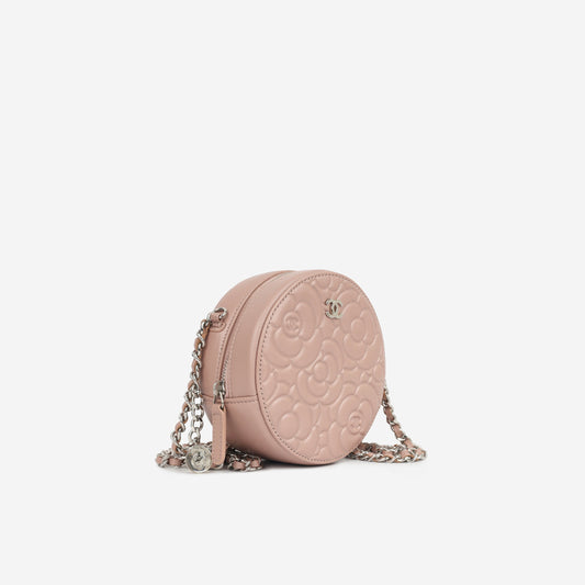 Chanel Camellia Clutch On Chain - Pink