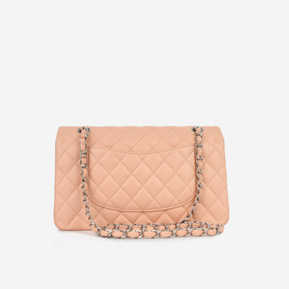 Chanel Classic Flap Lambskin Silver Shoulder Bag Style 36