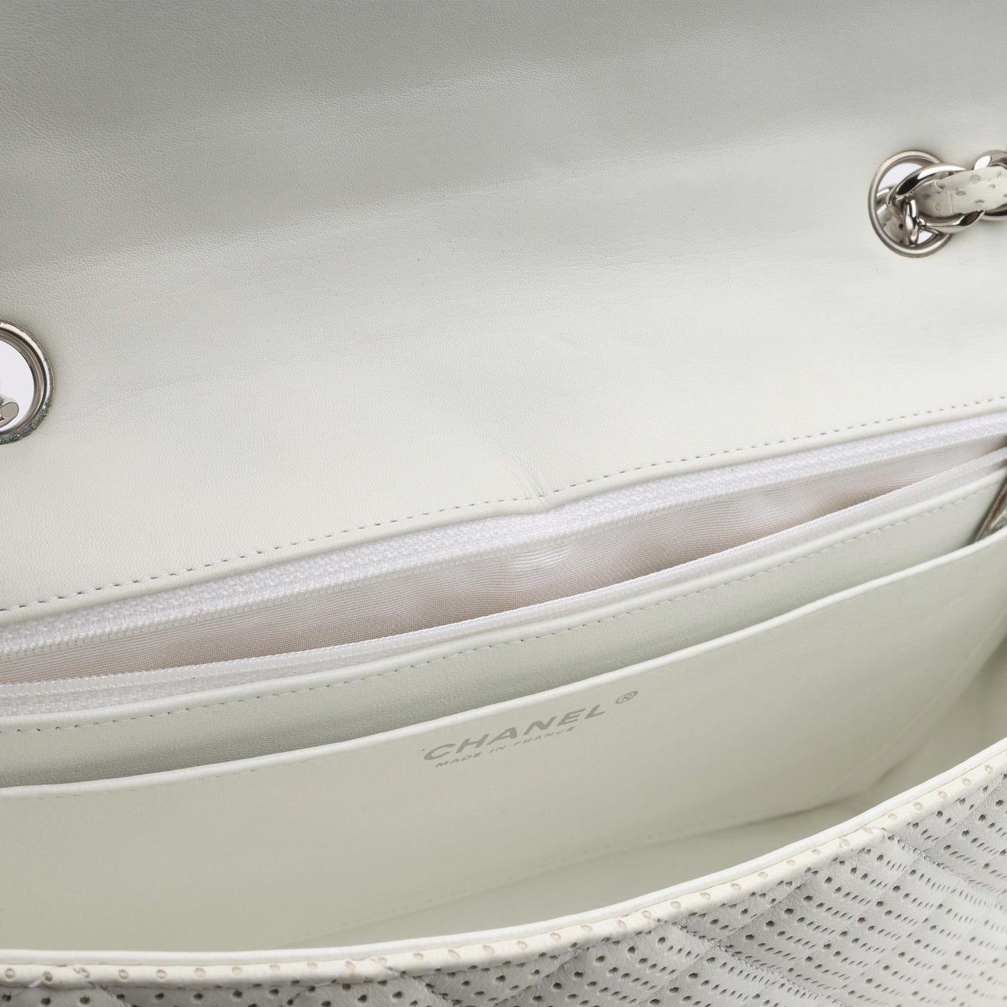 Chanel Classic Flap Lambskin Silver Shoulder Bag Style 4