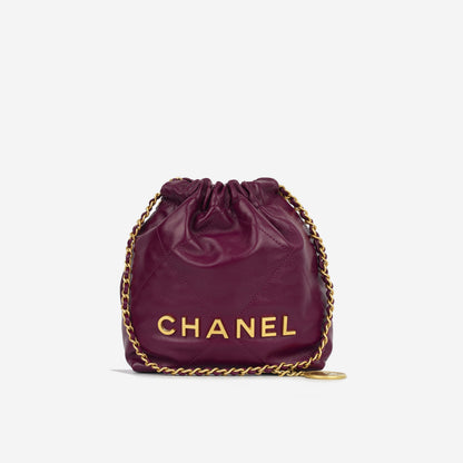 Chanel 22 Mini Handbag - Plum Purple