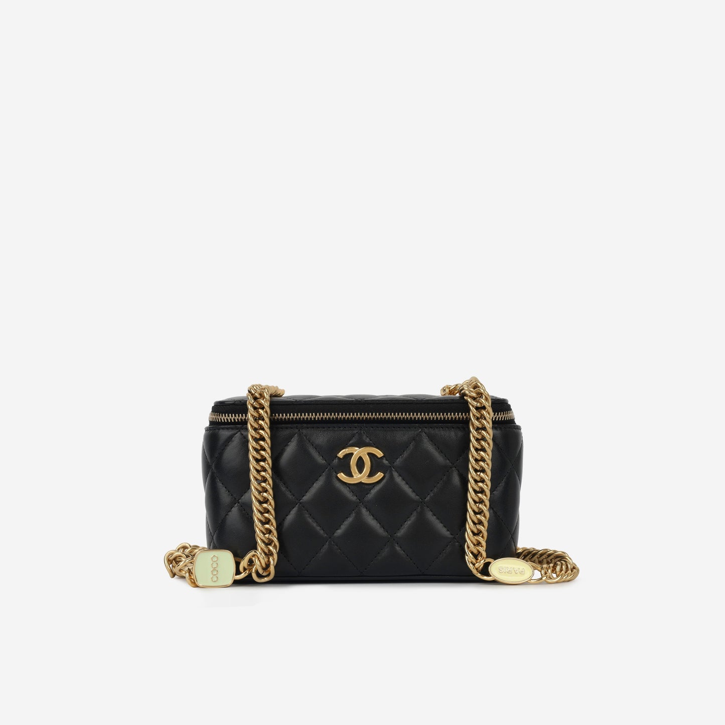 Chanel Vanity Lambskin Black Clutch Style 12