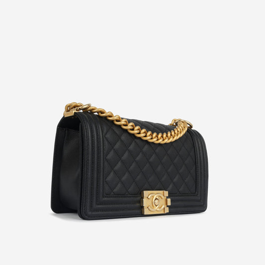 Chanel Boy Bag Caviar Black Shoulder Bag Style 9