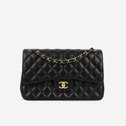Chanel Classic Flap Lambskin Black Shoulder Bag Style 89