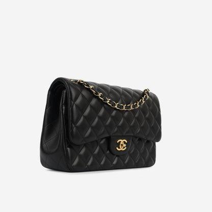 Chanel Classic Flap Lambskin Black Shoulder Bag Style 89