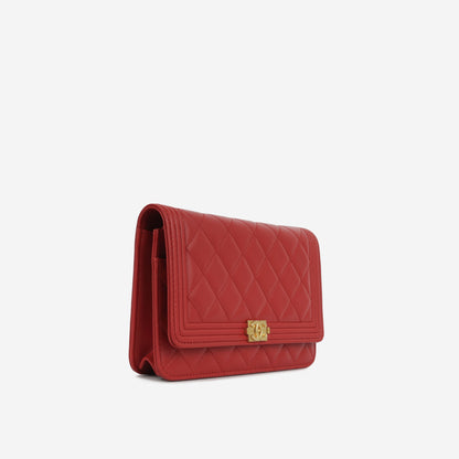 Chanel Boy Bag Lambskin Gold Crossbody