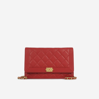 Chanel Boy Bag Lambskin Gold Crossbody