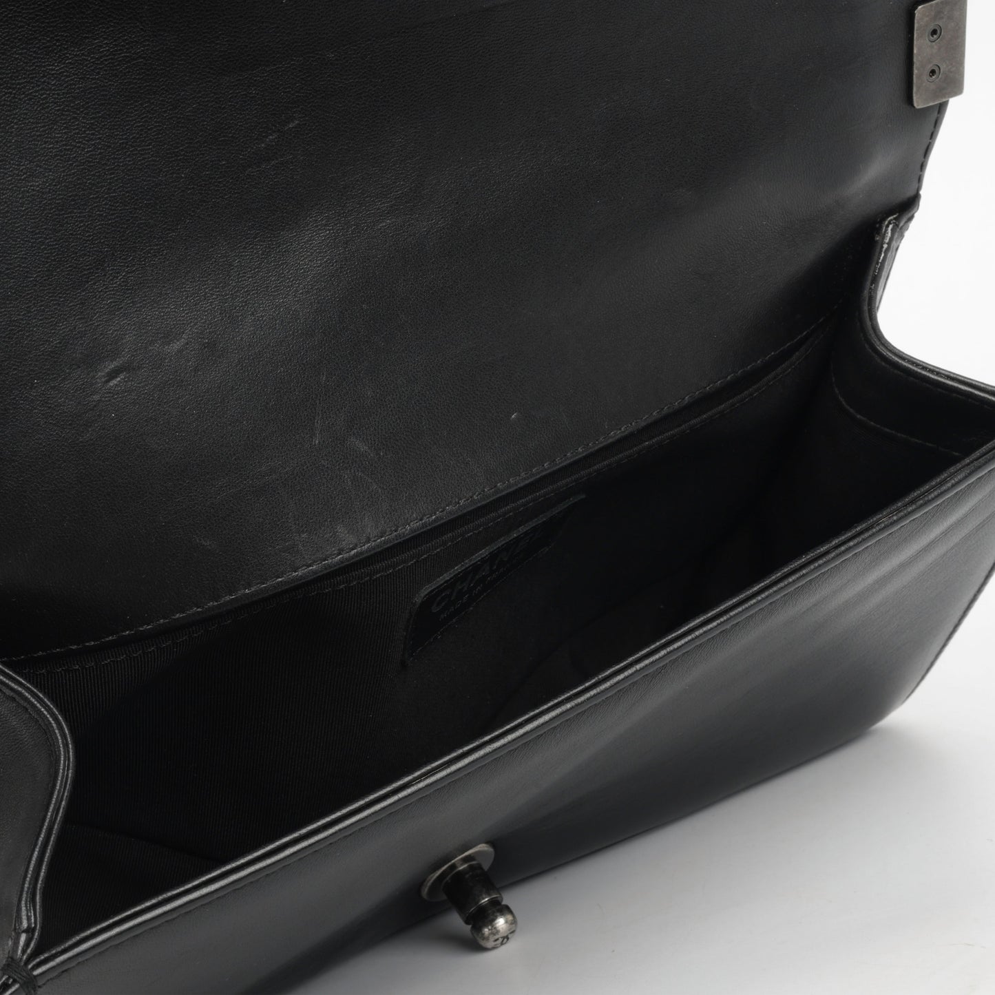 Chanel Boy Bag Lambskin Black Shoulder Bag Style 18