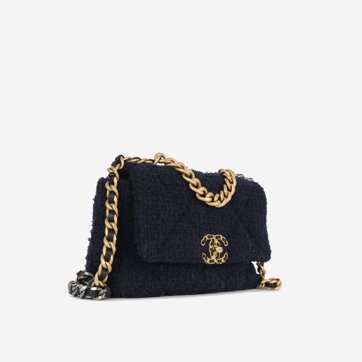 Chanel Chanel 19 Tweed Gold Shoulder Bag