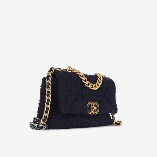 Chanel Chanel 19 Tweed Gold Shoulder Bag