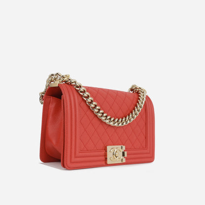 Chanel Boy Bag Caviar Gold Shoulder Bag Style 6