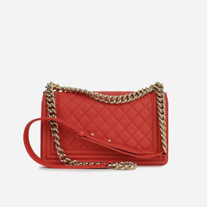 Chanel Boy Bag Caviar Gold Shoulder Bag Style 6