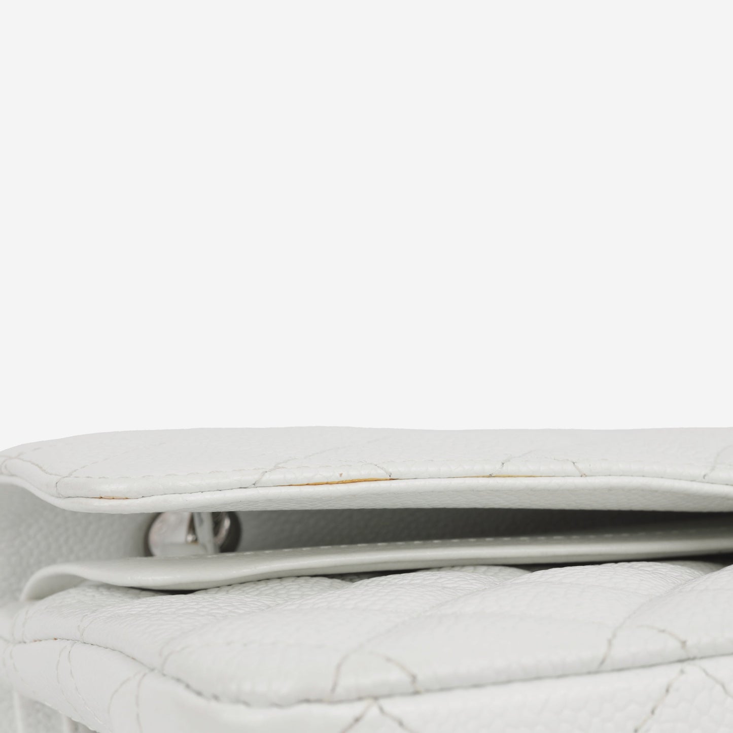 Chanel Classic Flap Lambskin Silver Shoulder Bag Style 35