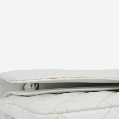 Chanel Classic Flap Lambskin Silver Shoulder Bag Style 35