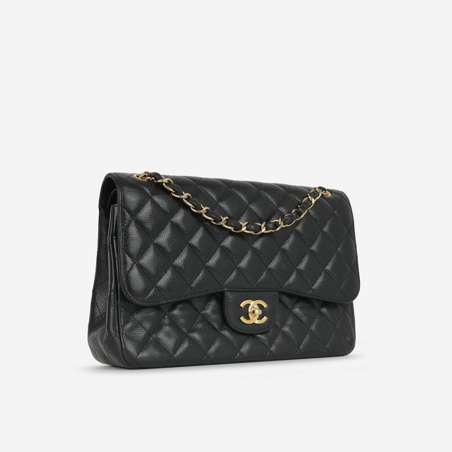 Chanel Classic Flap Lambskin Black Shoulder Bag Style 303
