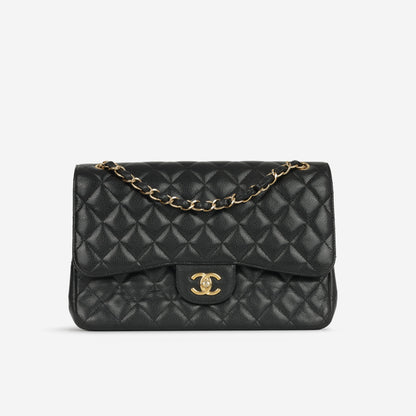 Chanel Classic Flap Lambskin Black Shoulder Bag Style 303