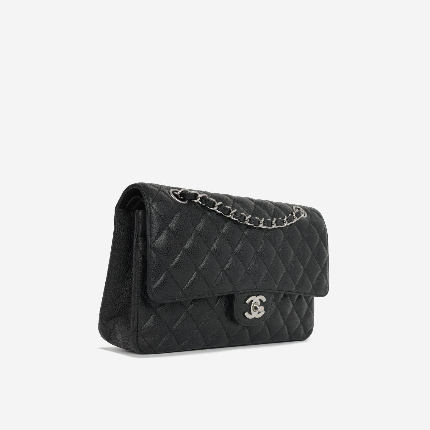 Chanel Classic Flap Lambskin Black Shoulder Bag Style 305