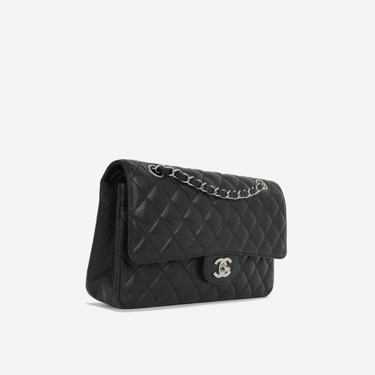 Chanel Classic Flap Lambskin Black Shoulder Bag Style 305