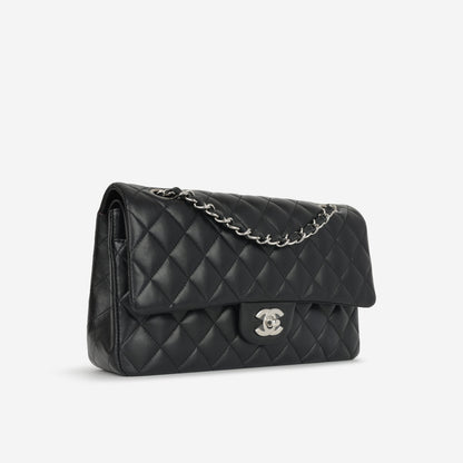 Chanel Classic Flap Lambskin Black Shoulder Bag Style 321