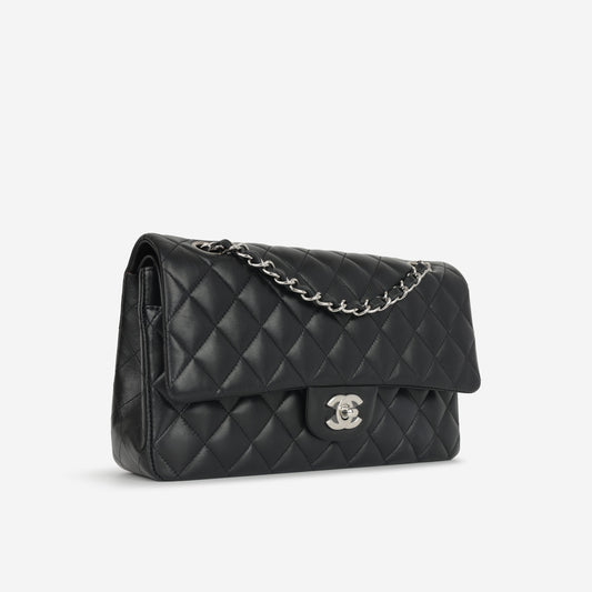 Chanel Classic Flap Lambskin Black Shoulder Bag Style 321