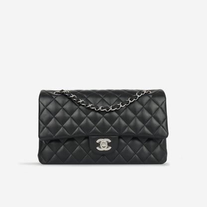 Chanel Classic Flap Lambskin Black Shoulder Bag Style 321
