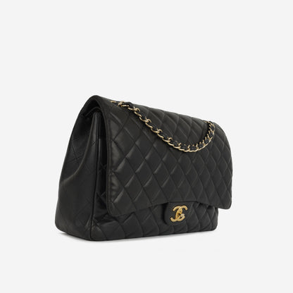 Chanel Classic Flap Lambskin Black Shoulder Bag Style 320