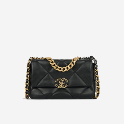 Chanel Chanel 19 Lambskin Black Shoulder Bag Style 34