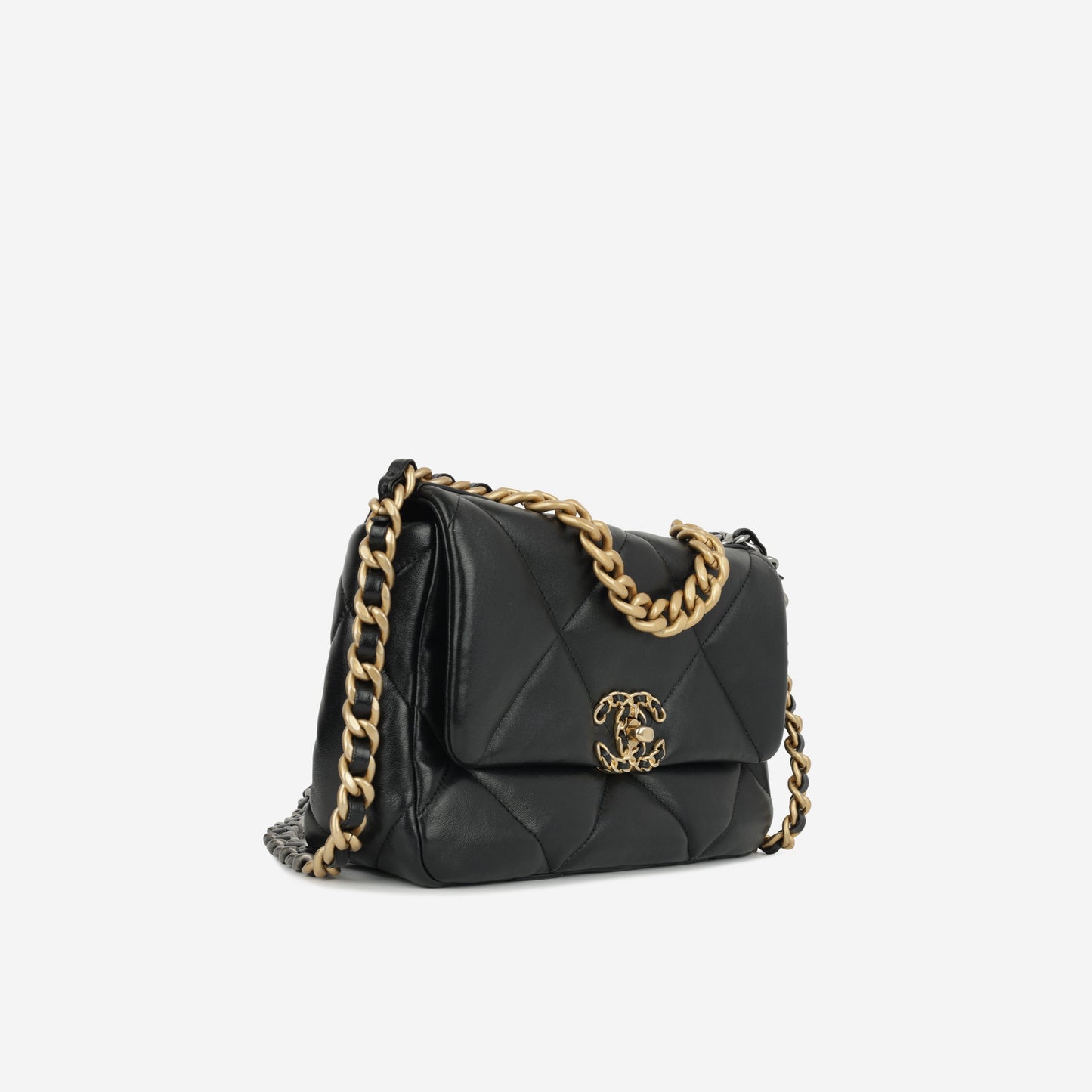 Chanel Chanel 19 Lambskin Black Shoulder Bag Style 34