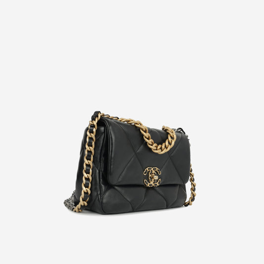 Chanel Chanel 19 Lambskin Black Shoulder Bag Style 34