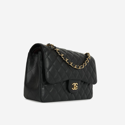 Chanel Classic Flap Lambskin Black Shoulder Bag Style 302