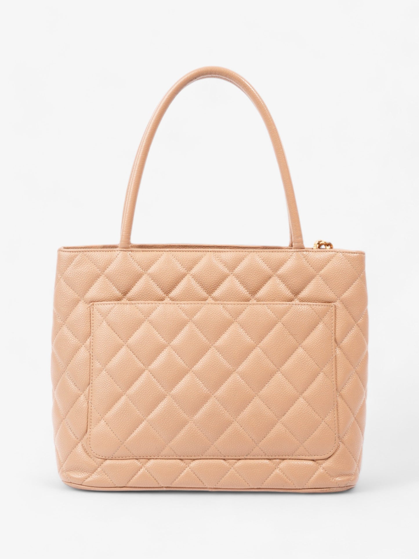 Chanel Medallion Tote Beige Caviar Leather