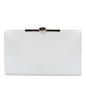 White Dior Leather Clasp Clutch