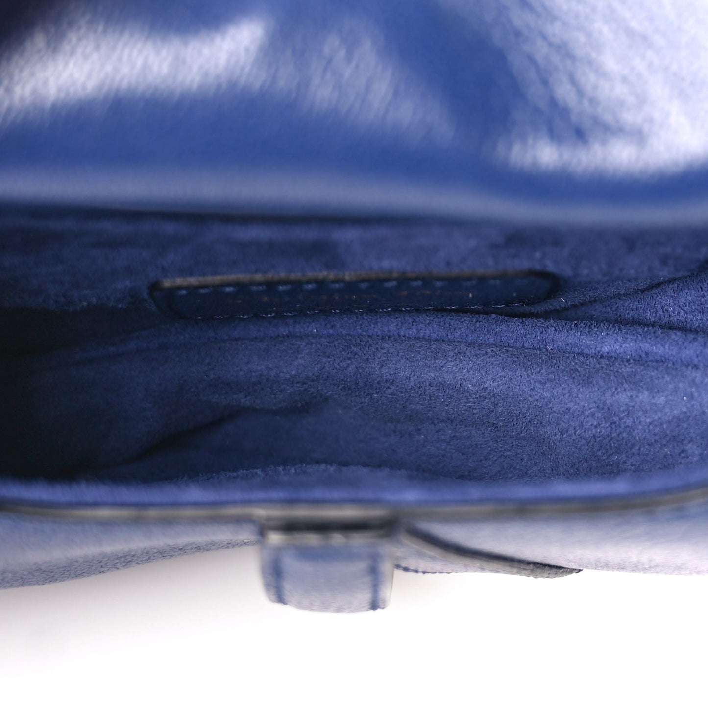 Christian Dior Goatskin Micro Saddle Bag With Strap Blue Royale