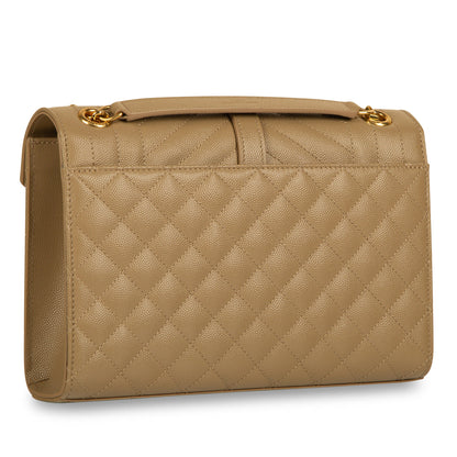 Saint Laurent Envelope Matelassé Beige Shoulder Bag